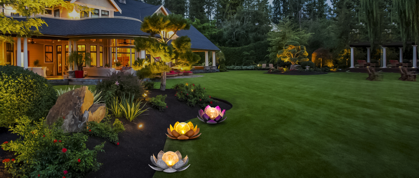 solar garden lights brand background