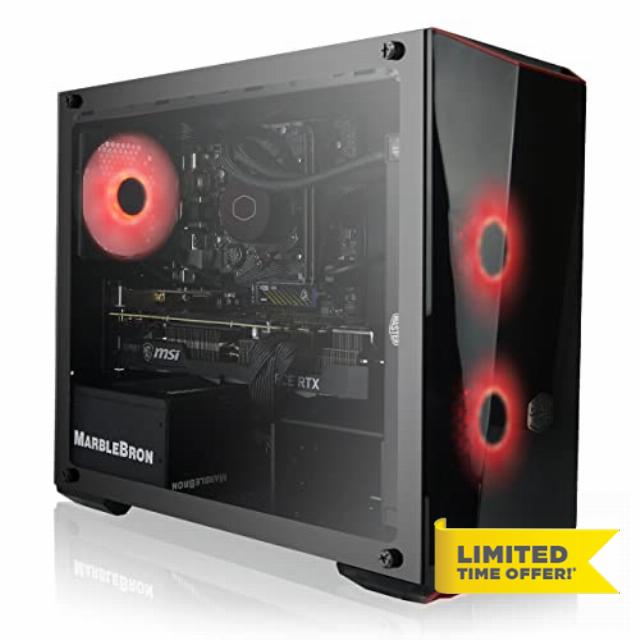 AVGPC Hellfire Gaming Computer PC (Hellfire_5600G) AMD Ryzen 5 5600G 6-Core Cezanne 6-Core 3.9 GHz with AMD Radeon Graphics with Liquid Cooler 8GB DDR4 500GB SSD WiFi AC Windows 10