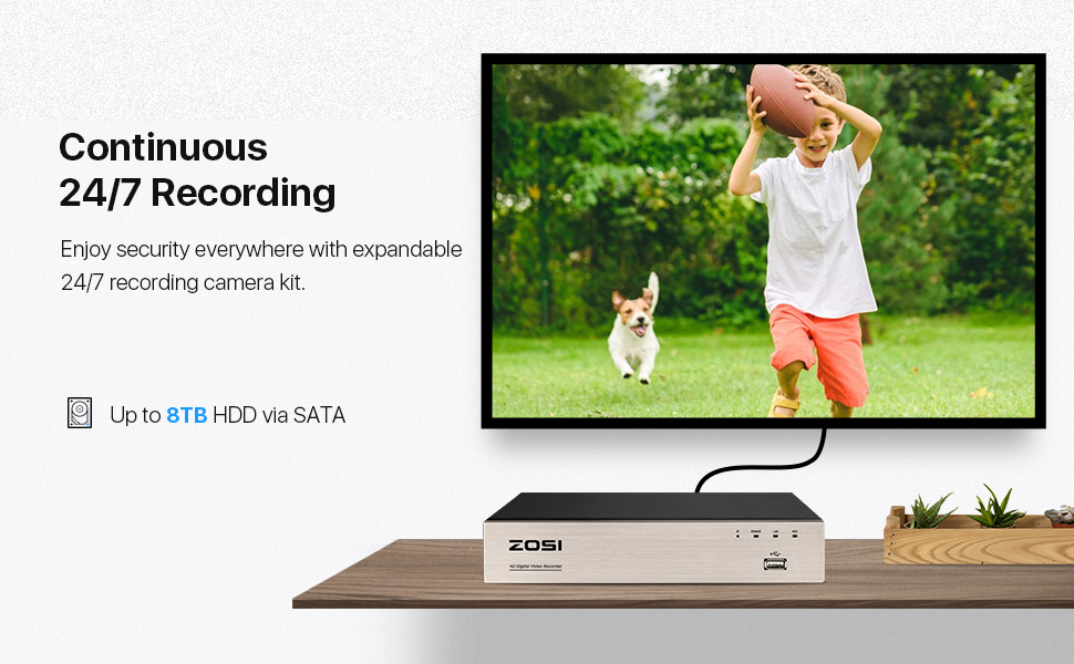 continuous 24/7 recording security camera