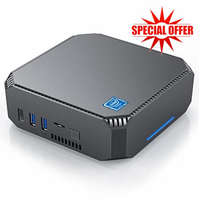 Mini PC Windows 10 Pro 4GB DDR3 32GB SSD Intel Celeron J3455 Processor(up to 2.3GHz) Mini Computers Dual Display at 4K HD Gigabit Ethernet 2.4G+5G Dual-Band WiFi BT 4.2