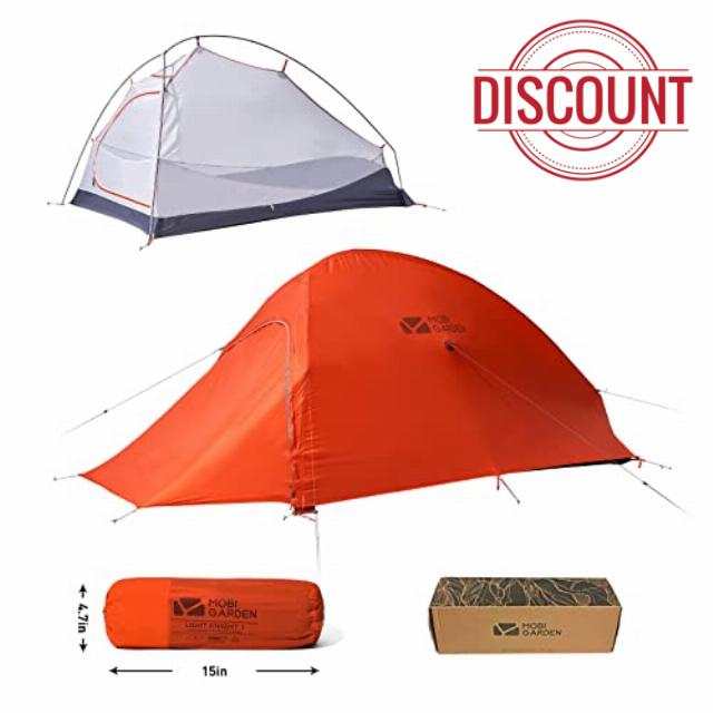 MOBI GARDEN Camping Tents 1-3 Person Ultralight Backpacking Tent for Hiking and Biking with Footprint