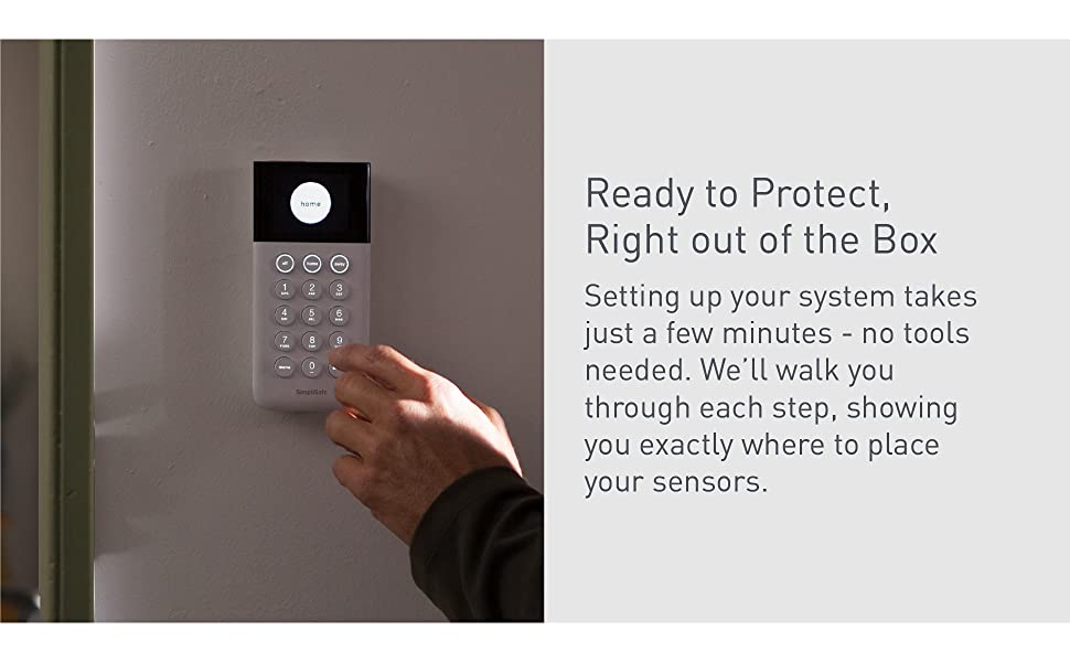 SimpliSafe, 5 piece, system, starter, base station, keypad, motion sensor, entry sensor, key fob,