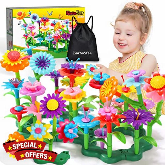 Garbo Star Flower Garden Building Toys for Girls Kids Ages 2-4 3-5 5-7