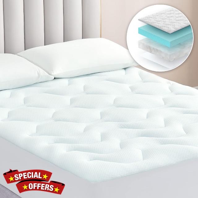 EHEYCIGA Memory Foam Mattress Topper Kingsize Bed
