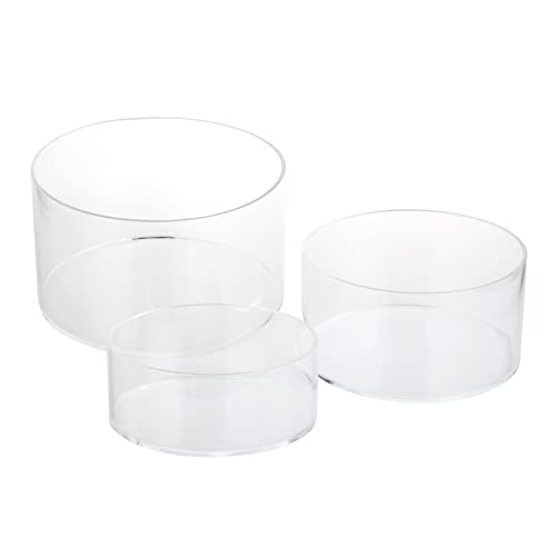Transparent Cylinder Acrylic Display Stands Pedestal Base