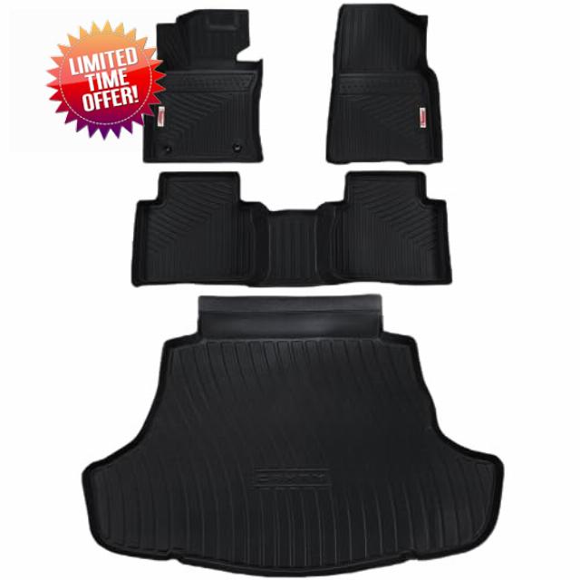 TESSON Floor Mats 2 Row Liners Set &Cargo Liners Custom Fit for 2018-2023 Toyota Camry(NOT Fit for Hybrid or AWD)