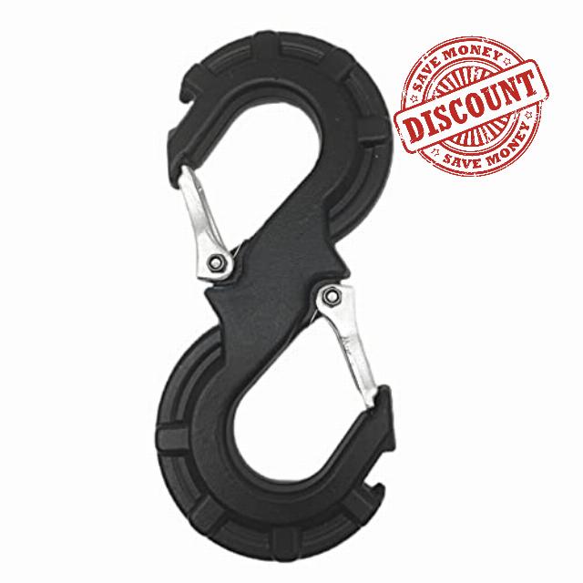 S-Shape Integrated Winch Quick Shackle for Car SUV Pickup Trailer Offroad Towing with 19800 lbs Rated Loading and 35300 lbs Break Strength (Black)