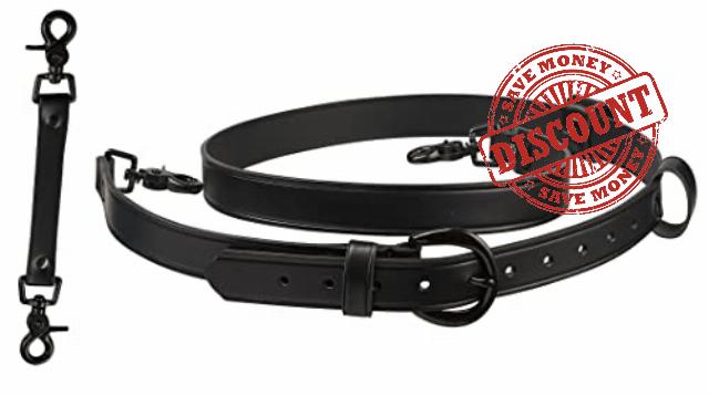 Perfect Fit Leather Firefighter Radio Strap and Anti Sway Strap for Firemen Leather Bundle Black Leather and Black Hardware
