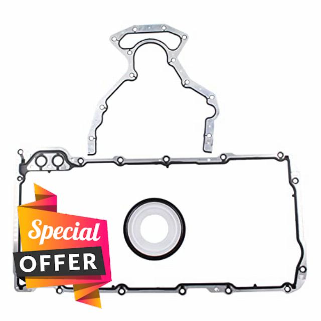 NewYall Pack of 3 Engine Rear Main Seal Cover Crankshaft Seal and Cylinder Oil Pan Gasket