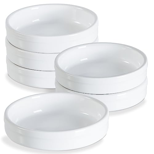 Creme Brulee Ramekins Oven Safe Ceramic Shallow Souffle Dishes for Baking Custard