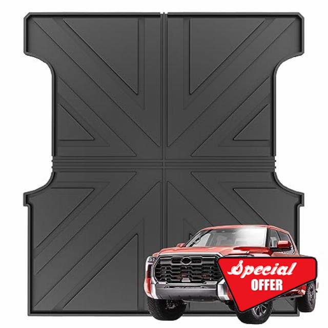 OUSUWO Truck Bed Liner Fit for 2022-2023 Toyota Tundra 5.5ft Bed Mat TPE Trunk Mat for Tundra Accessories Black