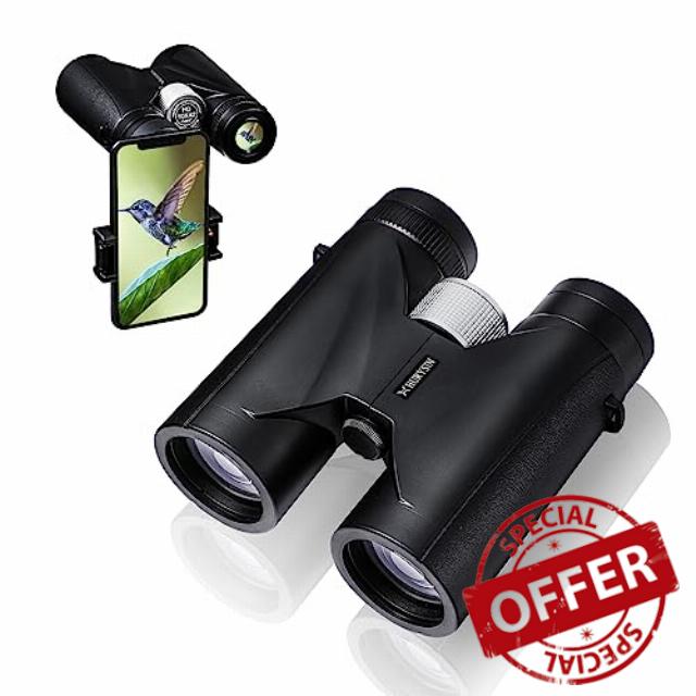 HURYSIN HD 10x42 Binoculars - Binoculars for Adults High Powered