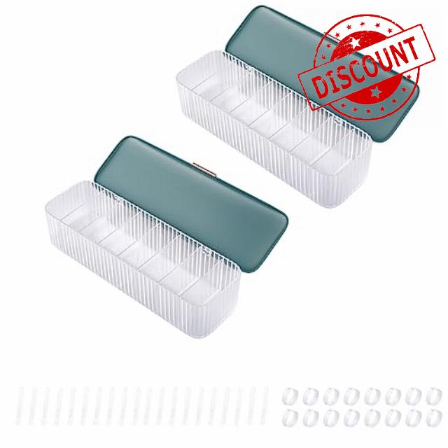 Yesesion 2 Pack Plastic Cable Management Box with Lid and 20 Wire Ties