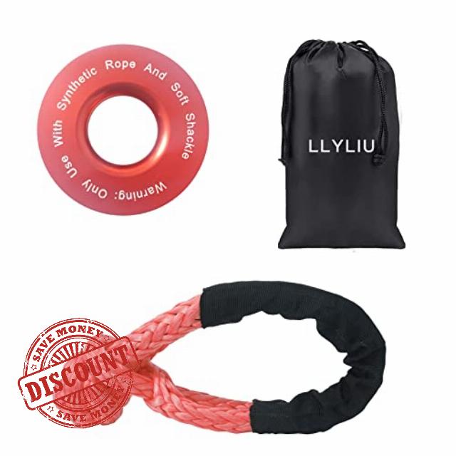 LLYLIU Synthetic Soft Shackle 1/2 x 22 in 55000lbs Breaking Strengths with Winch Ring