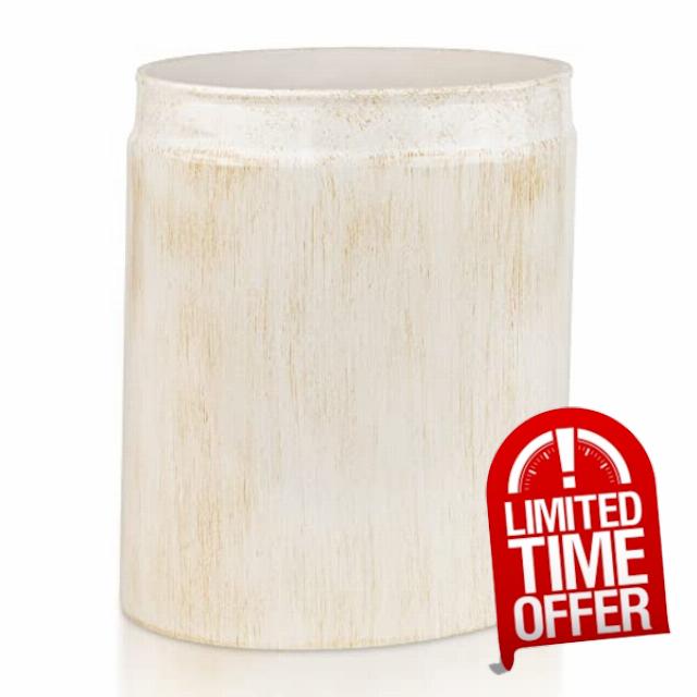 Rustic Luxe Bathroom Trash Can - Resin Bathroom Garbage Can for Stylish Farmhouse Decor - Small Waste Basket for Bathroom and Bedroom - Space Efficient Trash Bin with an Elegant Rustic Look
