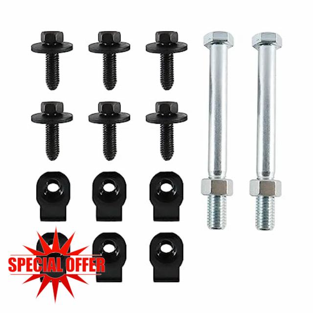 16PCS Front Leaf Spring Bracket Mounting Eye Bolts J-Clips Compatible with 1967-1981 Camaro and Firebird Ventura Oldsmobile Omega Bui-ck Apollo