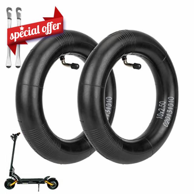 ulip (2-Pack 10x2.5 Replacement Inner Tubes with 90 Degree for Nanrobot D4 Plus D6+ Gotrax Gmax Ultra Mantis 10 Pro SE Kugoo M4 Zero 10X VSETT Scooter