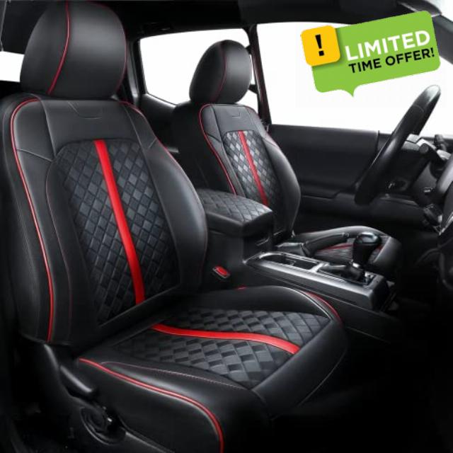 Carlimeki Tacoma Seat Covers Custom Fit For 2016-2023 Double & Crew Cab Tacoma SR