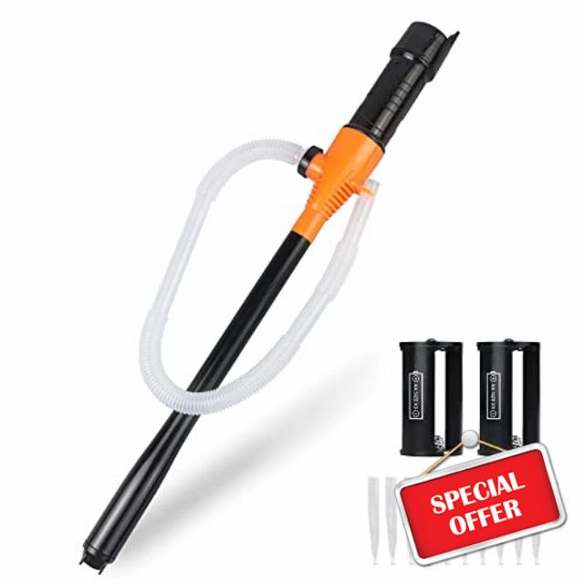 Portable Transfer Pump Battery Operated Electric Siphon Pump for Gas Fuel Diesel Transfer 3.5GPM Flow Oil Extractor - Ideal Gasoline Transfer Pump Easy to Use Hand Fuel Pump