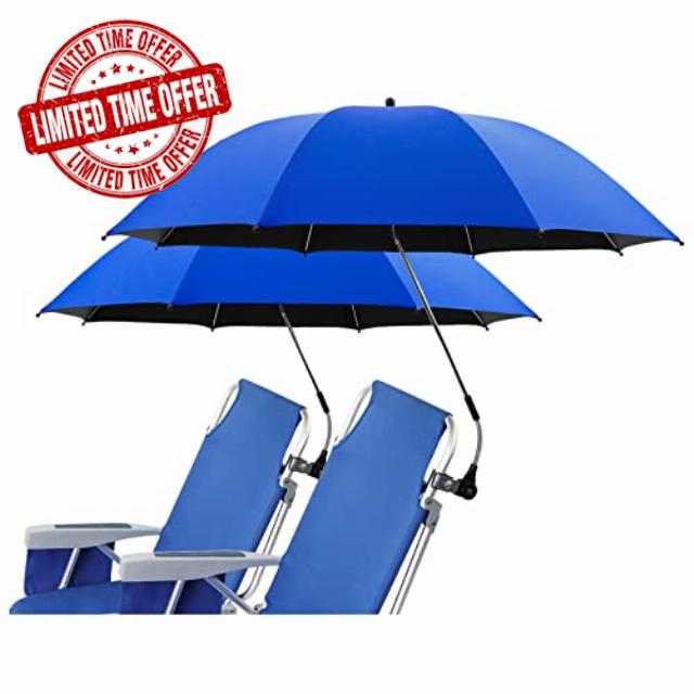 NBtoUS 2 PACK Beach Umbrella with Universal Clamp