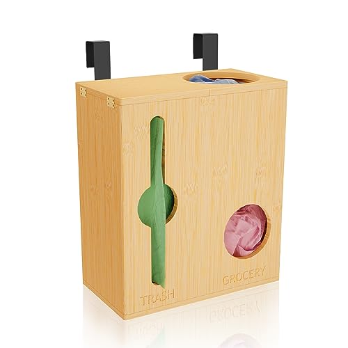 Bamboo Bag Holders Wall Mount Organizer