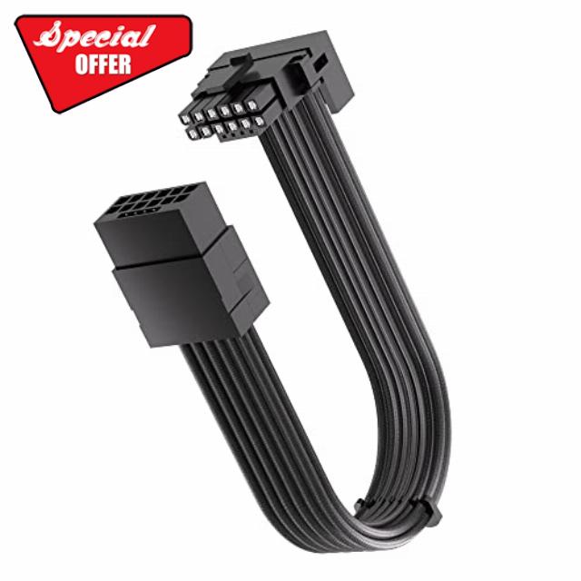 Mviioe 12vhpwr 90 Degree Angled Adapter PCI-E 5.0 Female to Male Extension Cord