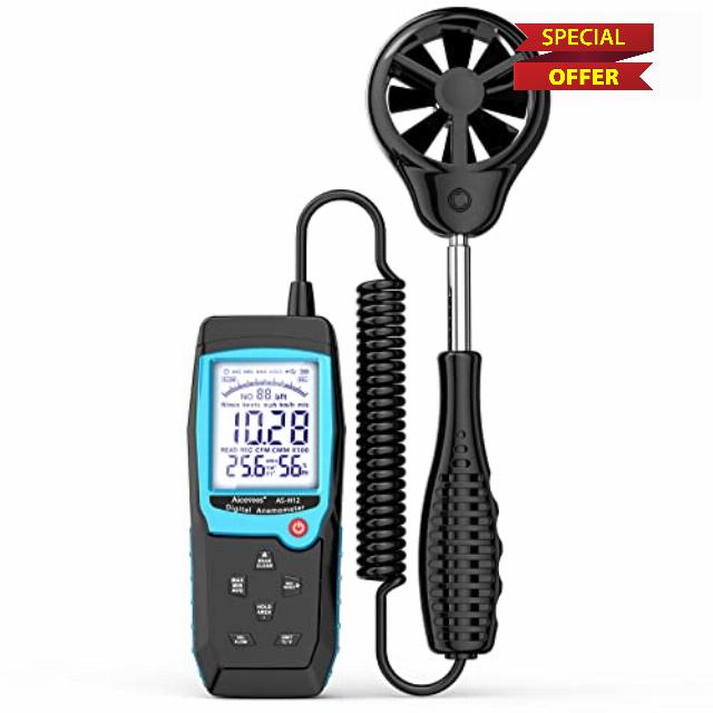 Aicevoos H12 Digital Anemometer Handheld Wind Speed Anemometer with Extended Wind Sensor