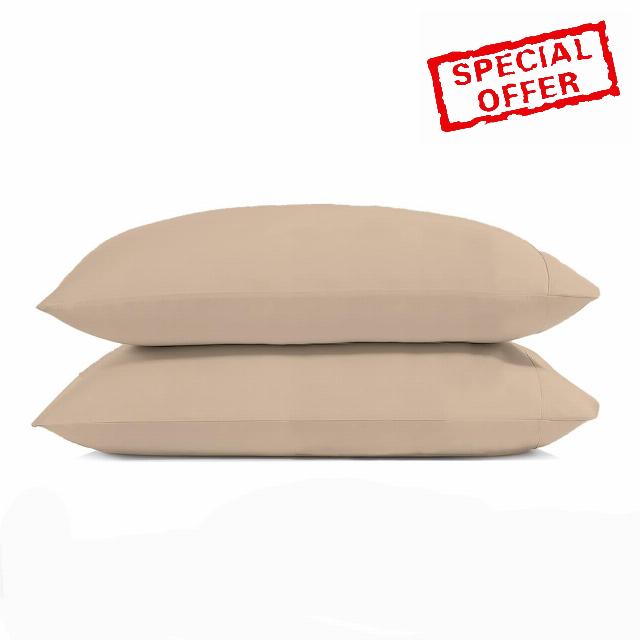 NYCrest Taupe 1000 Thread Count 100% Egyptian Giza Pillow Cases King Size 20" Wx40 L Pillowcase Set of 2 Long Staple 100% Cotton Pillows Cover Soft Silky Sateen Weave Fade Resistant Breathable