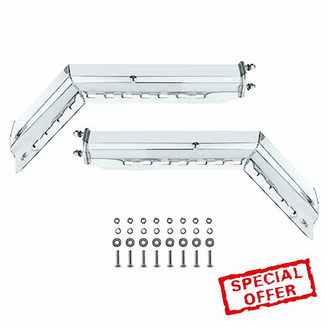 CHDT66 Angle Down 30" Spring Loaded Mud Flap Hanger Kit w/Hardware for Mounting Hangers and Flaps - Bolt Spacing: 2.5" - Chrome Finish