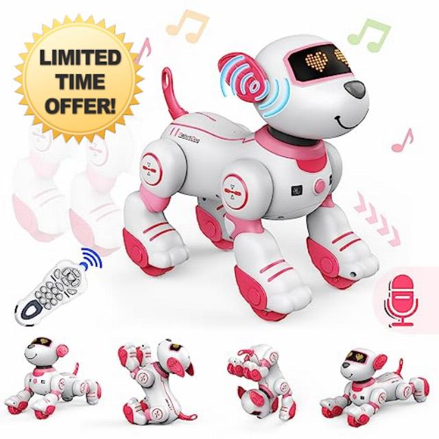 Dinopintu Smart Robot Dog Toys for Kids Remote Control Robots Pet with Touch Function