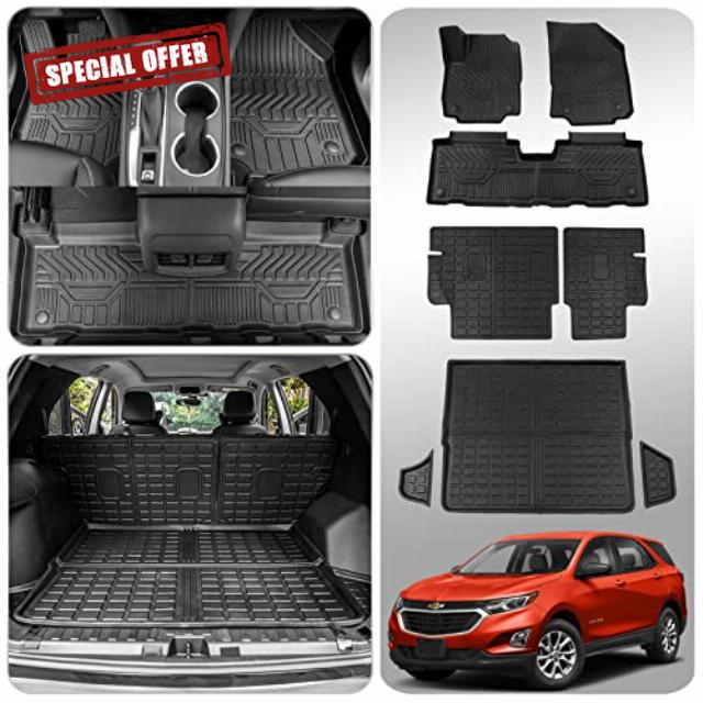 Thinzyou Fit 2018-2022 Chevrolet Equinox Trunk Mat Cargo Liner Back Seat Cover Protector TPE All Weather Accessories (Backrest Mats+Trunk Mats+Floor Mats)