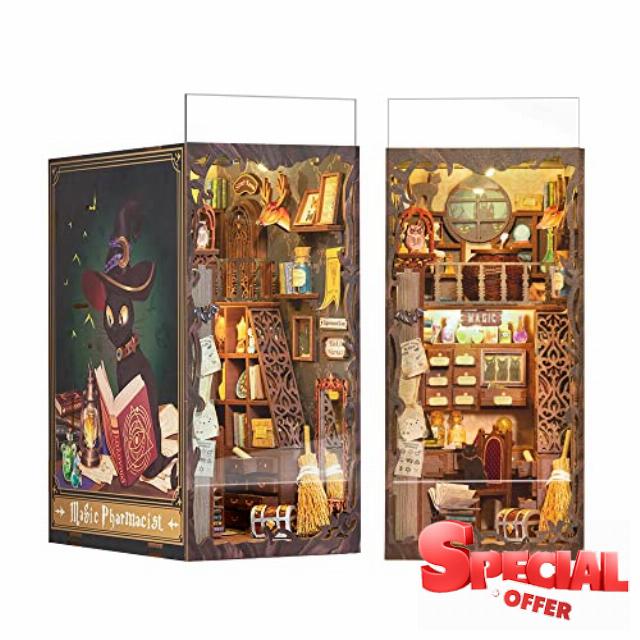CUTEBEE DIY Book Nook Kit with Dust Proof