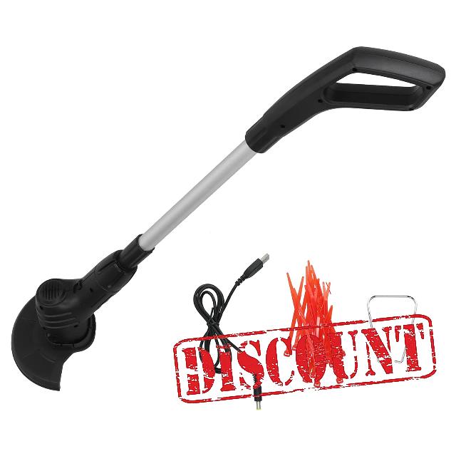 Electric Weed Wacker Cordless Stringless Electric Lawn Mower Handheld Long Battery Life Household Cordless Small USB Rechargeable Field Mower with 20 Replace Blades for Yard Garden