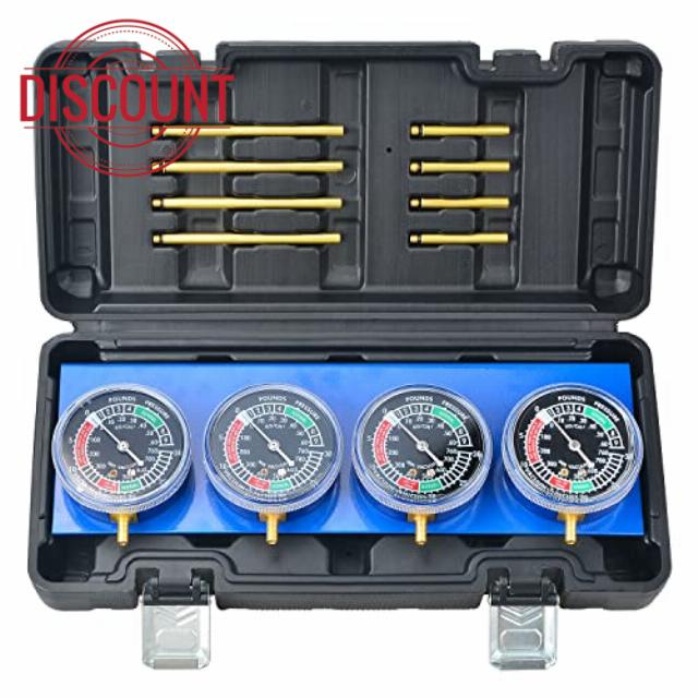 Prokomon Motorcycle Carburetor Synchronizer Tool Kit Fuel Vacuum Carb Sync Gauge Set with Rubber Hose