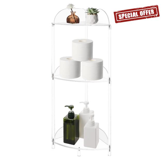KOLUTI 3 Tier Bathroom Corner Shelf Stand