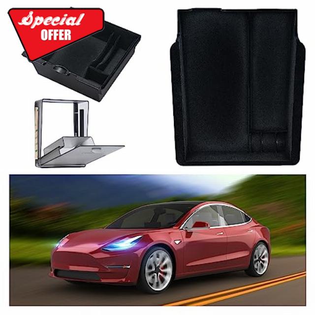 Vikiwmlq 3pc Tesla Model y Accessories 2023 Center Console Organizer