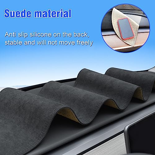 Suede Dash Board Cover Dash Mat No-Glare Protector Compatible with Tesla Model 3 Model Y Dashboard Decoration Accessories