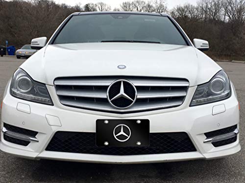 Luxury Stainless Steel Chrome 3D Front License Plate Covers with Zinc Alloy Logo Anti-Theft Screws