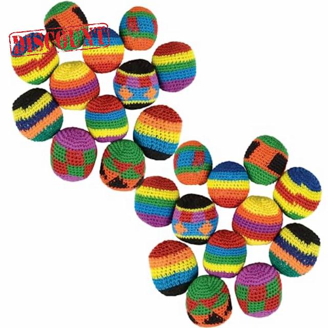 The System Sellers Assorted 2" Bulk Crochet Knit Footbag Kick Sack