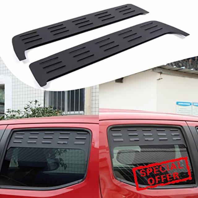 Lcojicep Car Rear Side Window Louvers Exterior Accessories Compatible with Tacoma 2016-2022 , Air Vent Scoop Shades Cover,Window Vents Screens Cover