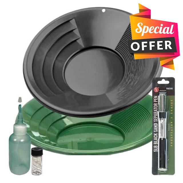 Sluice Monkey 12" Green & Black Gold Pan Panning Kit