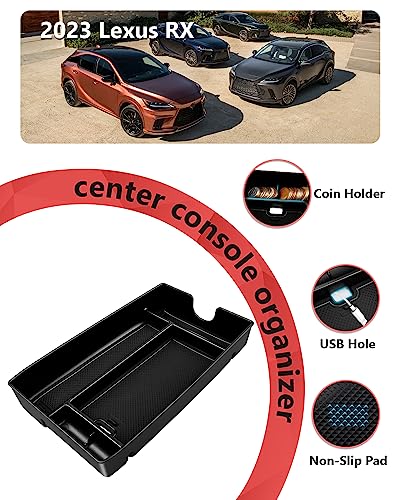 Armrest Storage Box Tray with Coin Holder for RX350/RX350h/RX500h