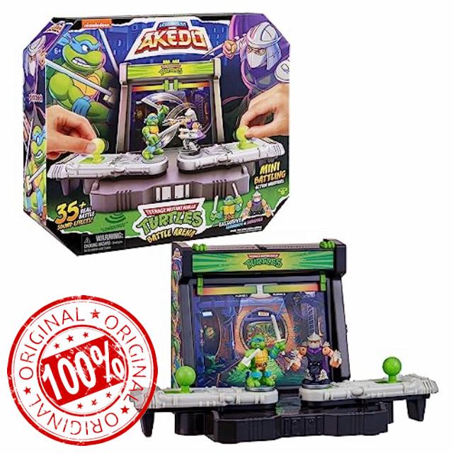 Legends Of Akedo Teenage Mutant Ninja Turtles Battle Arena with 35+ Battle Sound Effects and 2 Exclusive Battling Mini Warriors - Leonardo And Shredder
