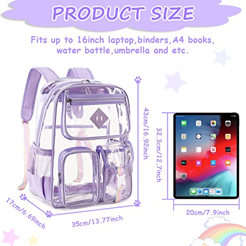 Heavy Duty PVC Transparent Book Bag for Girls See Through Backpack for School
