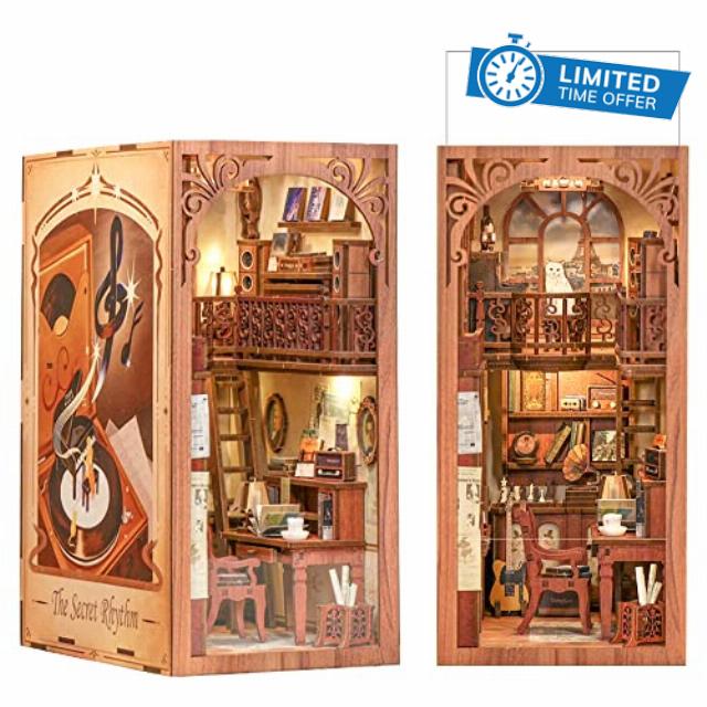 CUTEBEE DIY Book Nook Kit with Dust Proof