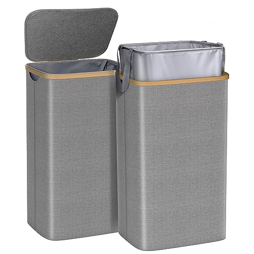 100L Waterproof Laundry Basket with Lid and Removable Bag