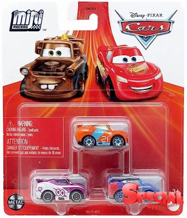 Disney Cars Mini Racers 3-Pack (Ryan Inside Laney Barry DEPEDAL FLIP Dover)