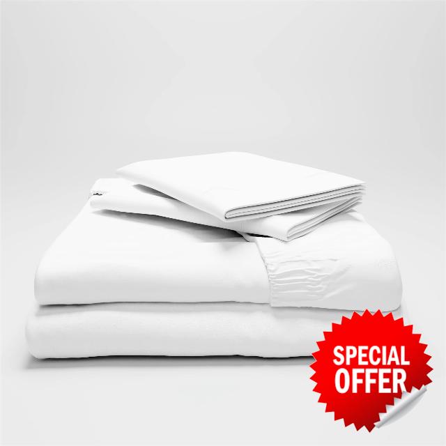 Linen Closet Organic Cotton Arctic White Twin XL Sheet Set
