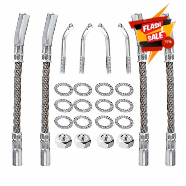 Universal Snowmobile Ice Scratchers Kit Compatible with Polaris Arctic-Cat Ski doo All Reverse & Non-reverse Gear Equipped Snowmobiles Cable of Track Height Above 2-1/2" (4 pack)