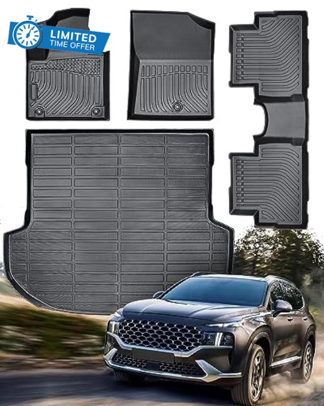 Liner Master® for Hyundai Santa Fe Floor Mats 2023 2022 2021 (Not for Hybrid) 4 PCS All Weather Custom Floor Liners Fit for Front Rear Cargo